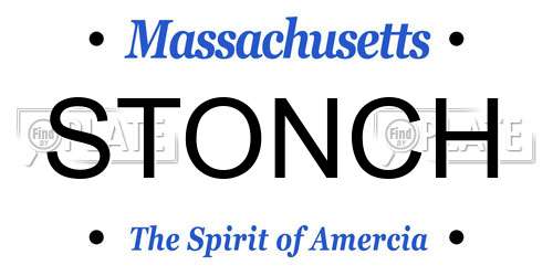 STONCH Massachusetts License Plate