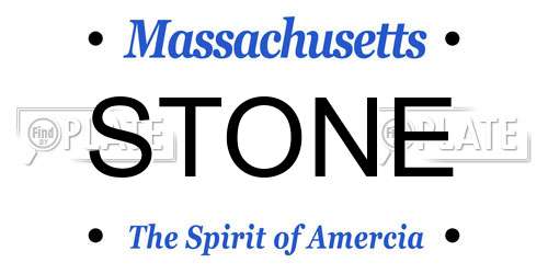 STONE Massachusetts License Plate