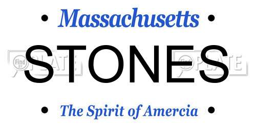 STONES Massachusetts License Plate
