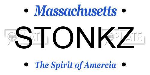STONKZ Massachusetts License Plate