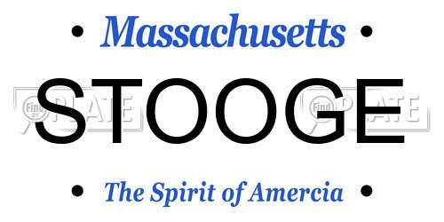 STOOGE Massachusetts License Plate
