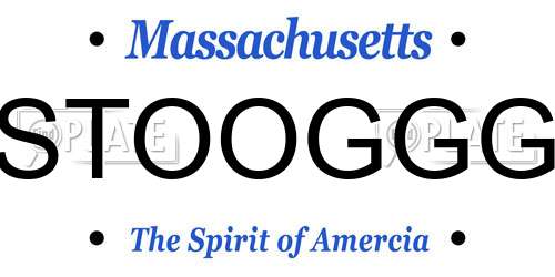 STOOGGG Massachusetts License Plate