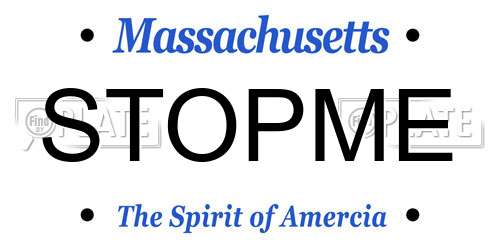 STOPME Massachusetts License Plate
