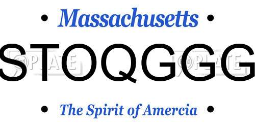STOQGGG Massachusetts License Plate