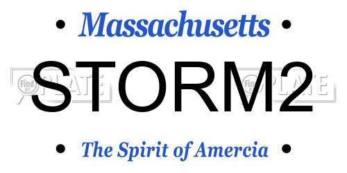 STORM2 Massachusetts License Plate