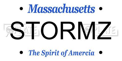 STORMZ Massachusetts License Plate