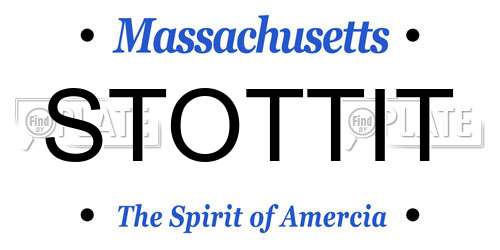 STOTTIT Massachusetts License Plate