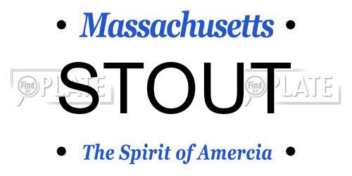 STOUT Massachusetts License Plate