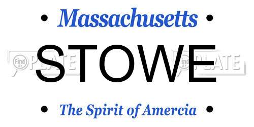 STOWE Massachusetts License Plate