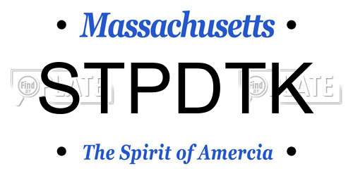 STPDTK Massachusetts License Plate