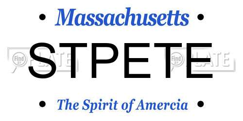 STPETE Massachusetts License Plate
