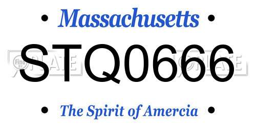STQ0666 Massachusetts License Plate