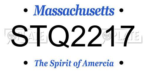 STQ2217 Massachusetts License Plate