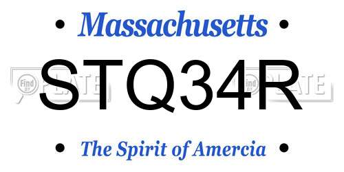 STQ34R Massachusetts License Plate
