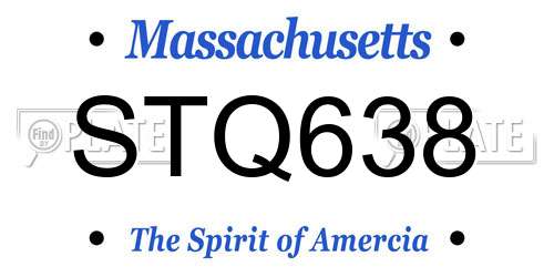 STQ638 Massachusetts License Plate