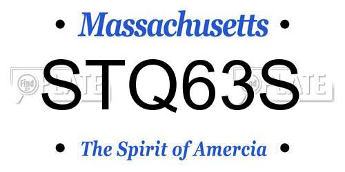 STQ63S Massachusetts License Plate