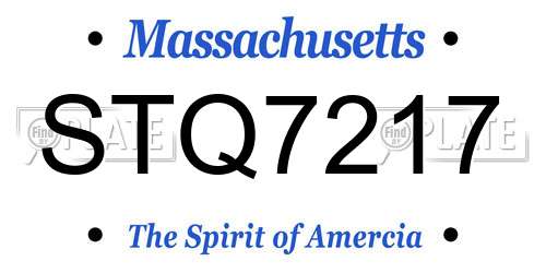 STQ7217 Massachusetts License Plate