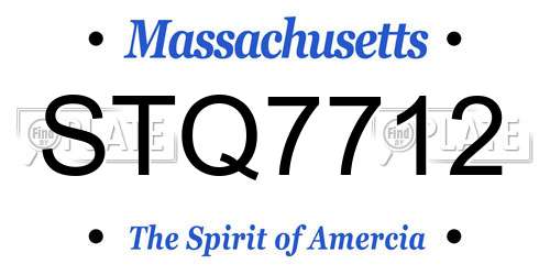 STQ7712 Massachusetts License Plate