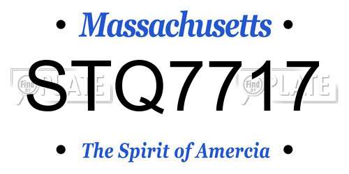STQ7717 Massachusetts License Plate