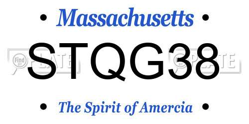 STQG38 Massachusetts License Plate