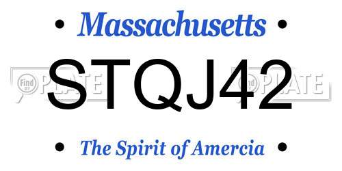 STQJ42 Massachusetts License Plate