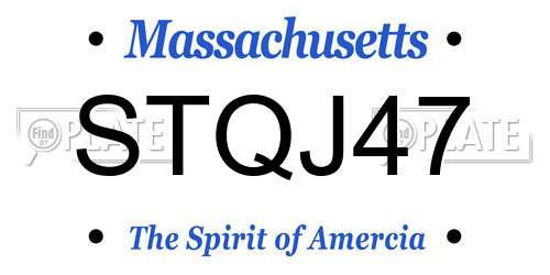 STQJ47 Massachusetts License Plate