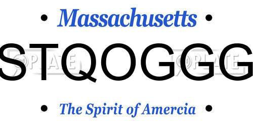 STQOGGG Massachusetts License Plate