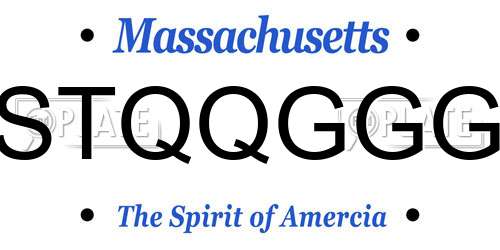 STQQGGG Massachusetts License Plate