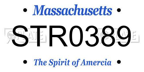 STR0389 Massachusetts License Plate