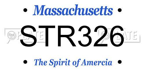 STR326 Massachusetts License Plate