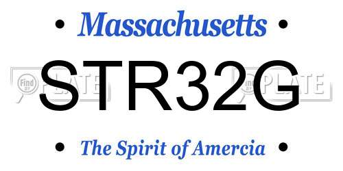 STR32G Massachusetts License Plate