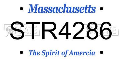 STR4286 Massachusetts License Plate