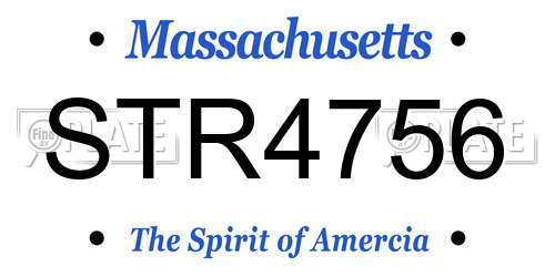 STR4756 Massachusetts License Plate