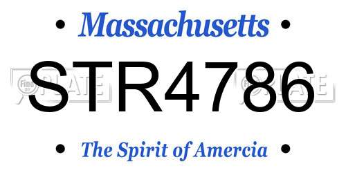 STR4786 Massachusetts License Plate
