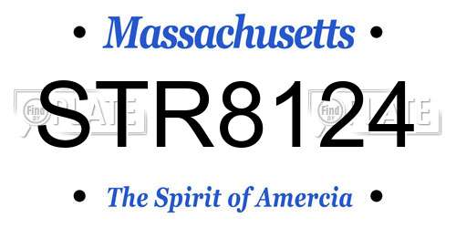 STR8124 Massachusetts License Plate