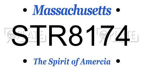 STR8174 Massachusetts License Plate