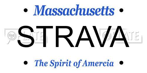 STRAVA Massachusetts License Plate