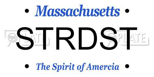STRDST Massachusetts License Plate