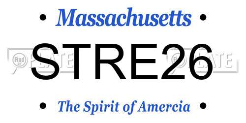 STRE26 Massachusetts License Plate