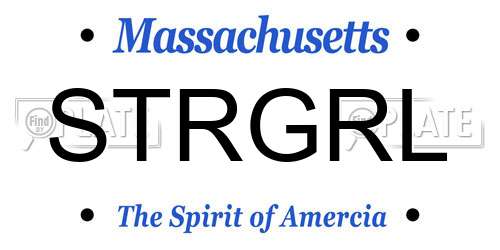 STRGRL Massachusetts License Plate
