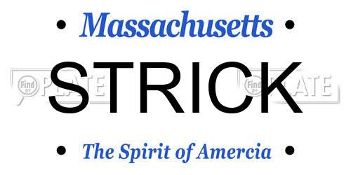 STRICK Massachusetts License Plate