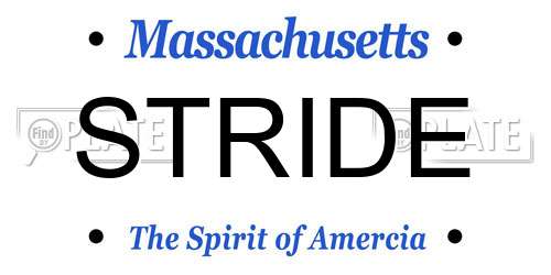 STRIDE Massachusetts License Plate