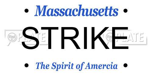 STRIKE Massachusetts License Plate