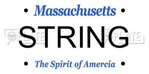 STRING Massachusetts License Plate