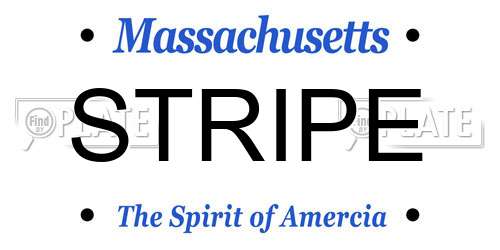 STRIPE Massachusetts License Plate