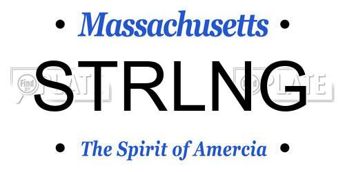 STRLNG Massachusetts License Plate