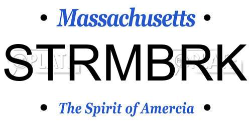 STRMBRK Massachusetts License Plate