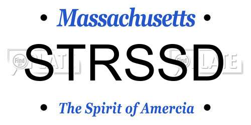 STRSSD Massachusetts License Plate