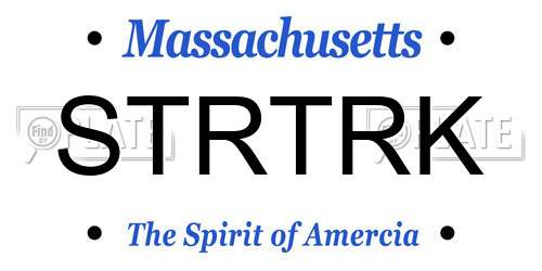 STRTRK Massachusetts License Plate