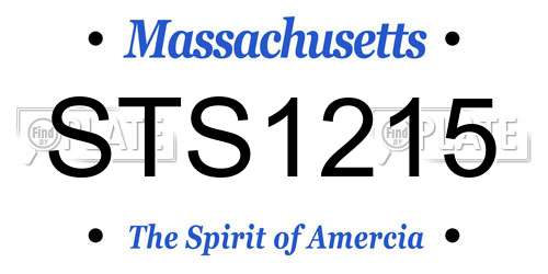 STS1215 Massachusetts License Plate